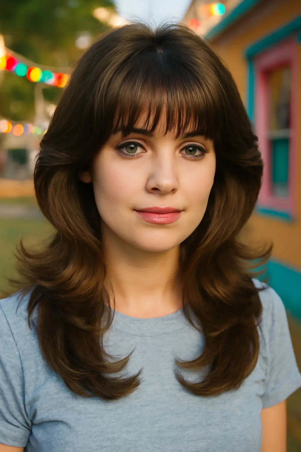 90's Butterfly Haircut with Bangs