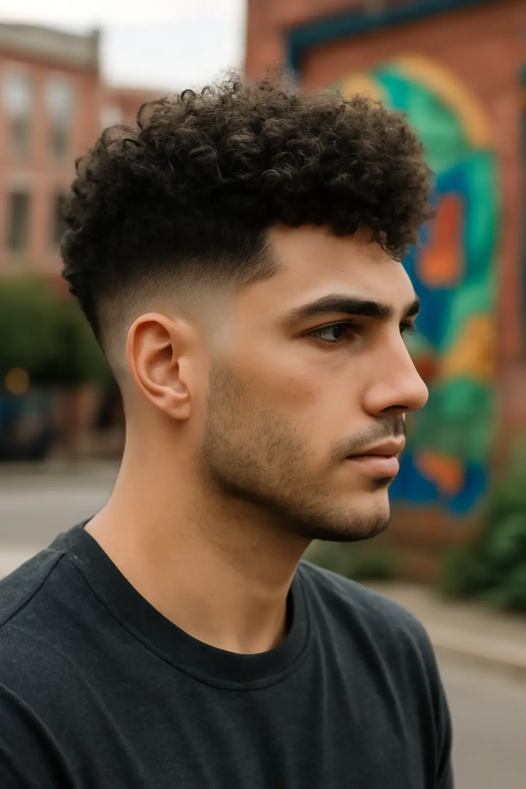 Blowout Mid Taper Fade Curly Hair
