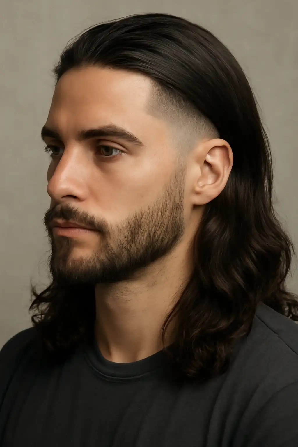 Long Hair Low Taper Fade