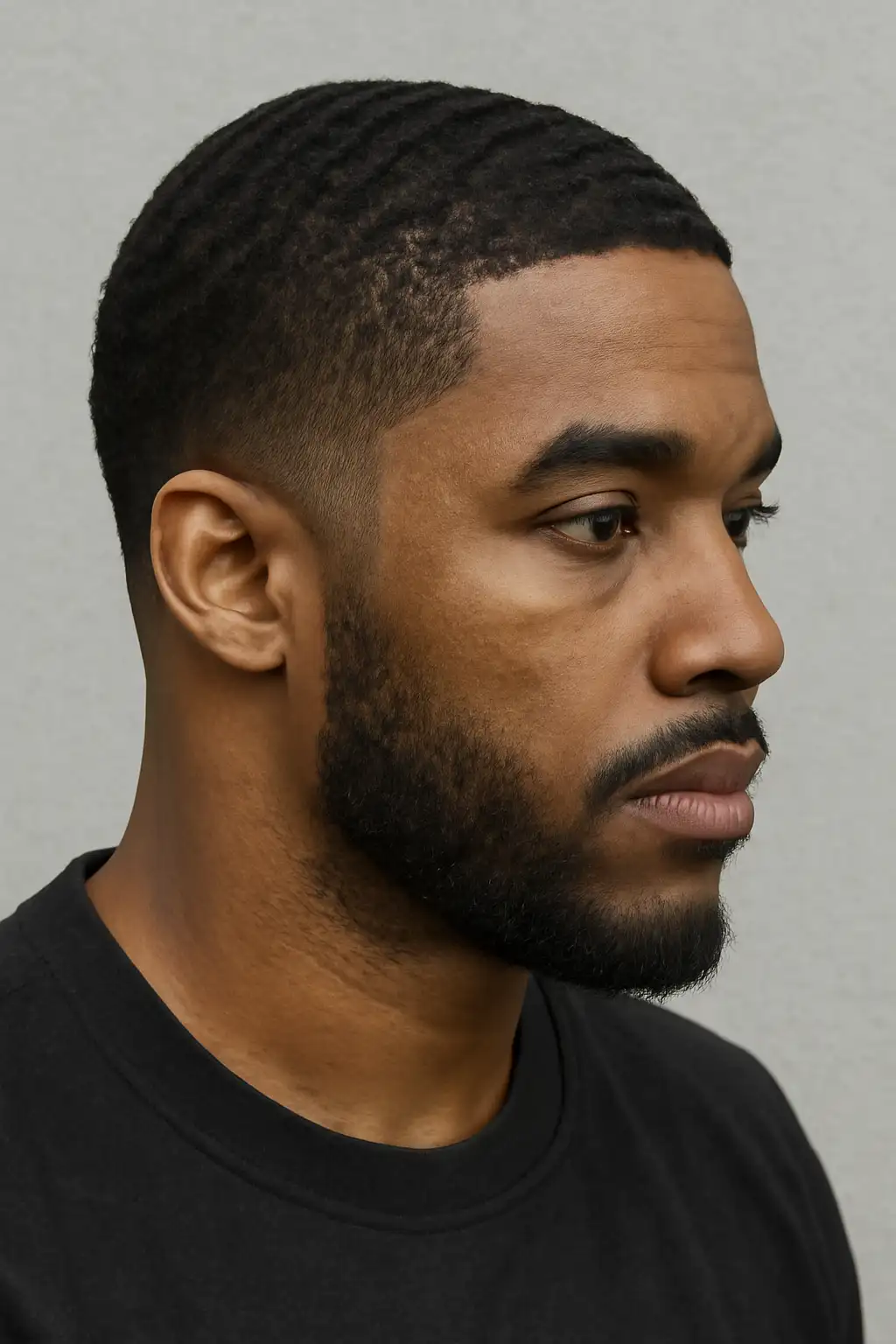 Low Taper Fade Black Male Waves