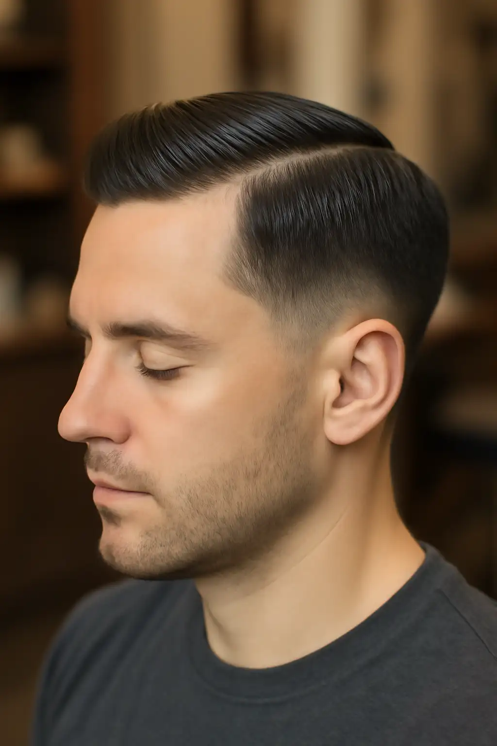 Low Taper Fade Comb Over