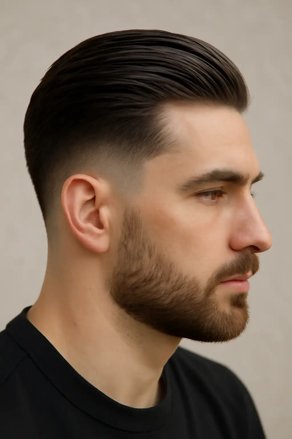 Low Taper Fade Slick Back