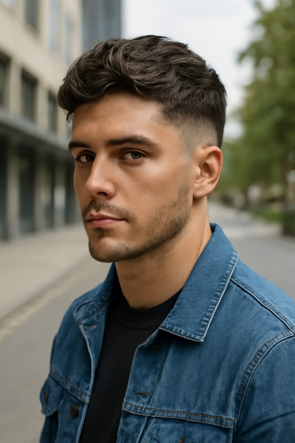 Low Taper Fade Wavy Hair