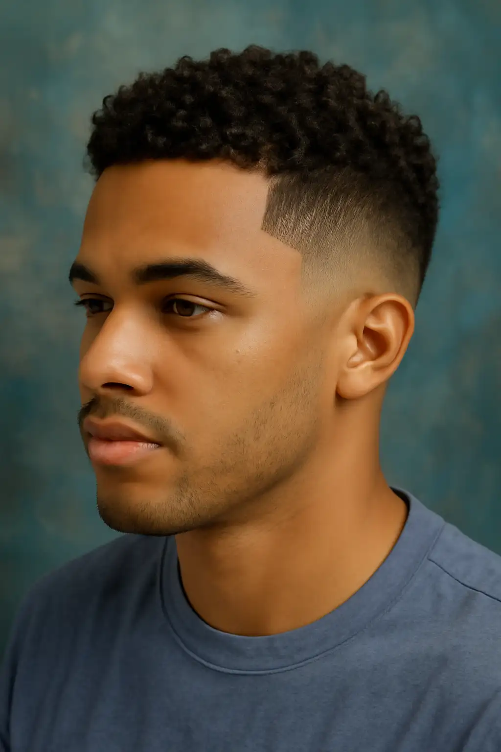 Low Taper Fade with Curls