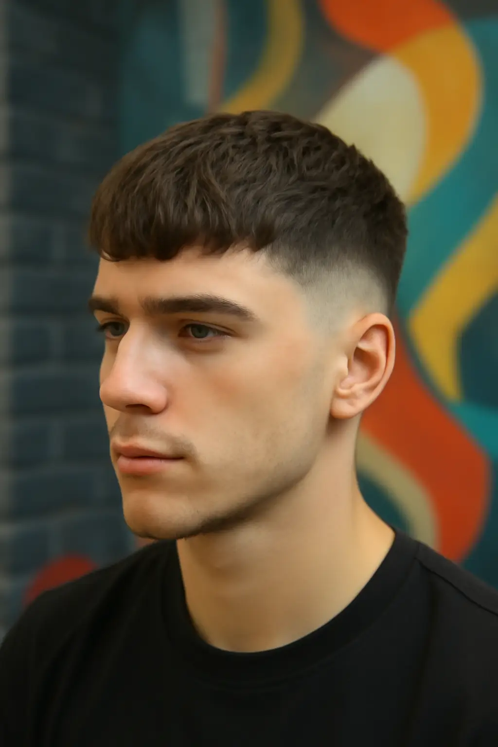 Low Taper Fade with Fringe