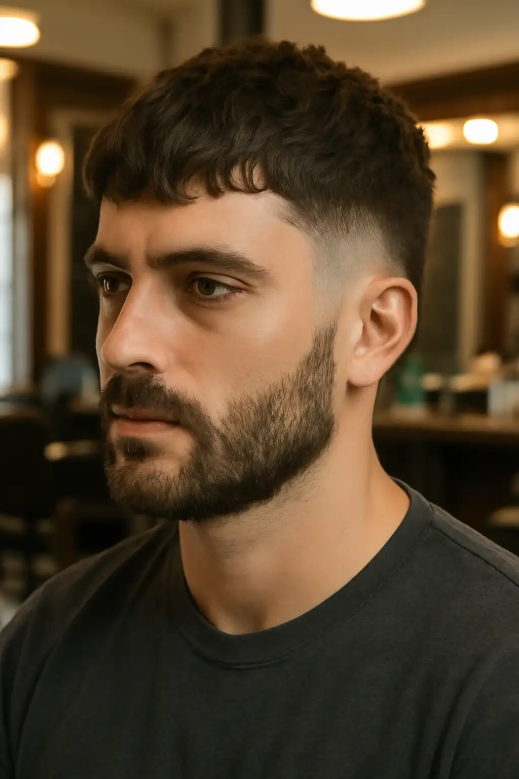 Low Taper Fade with Textured Fringe