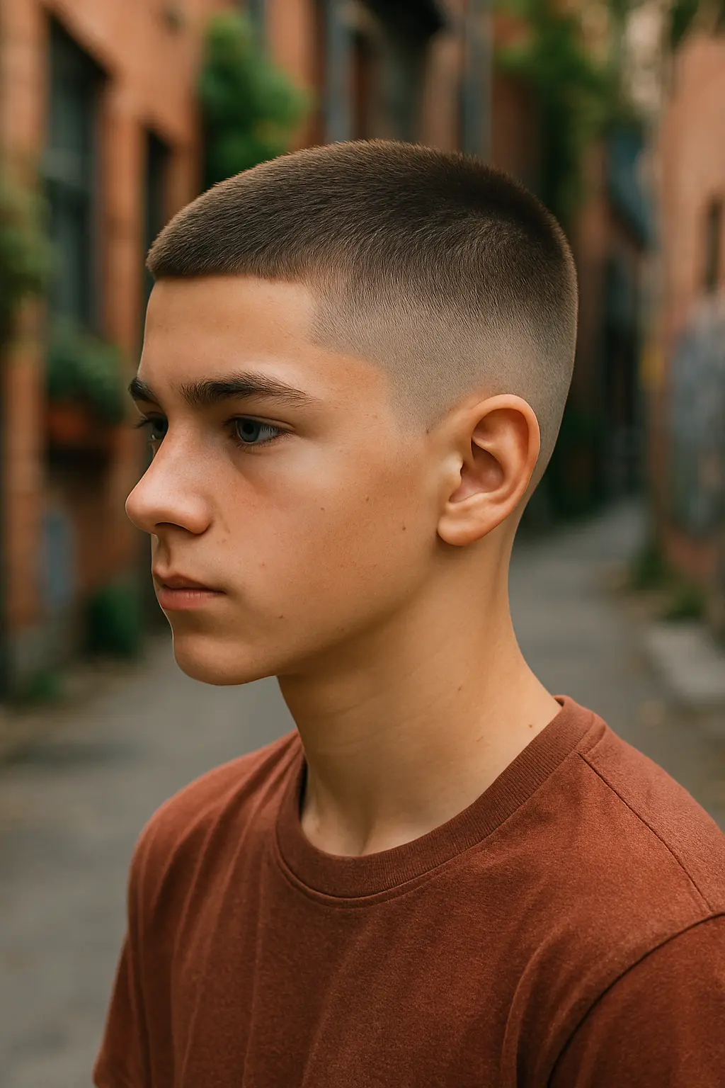 Teen Boy Buzz Cut Fade Haircut