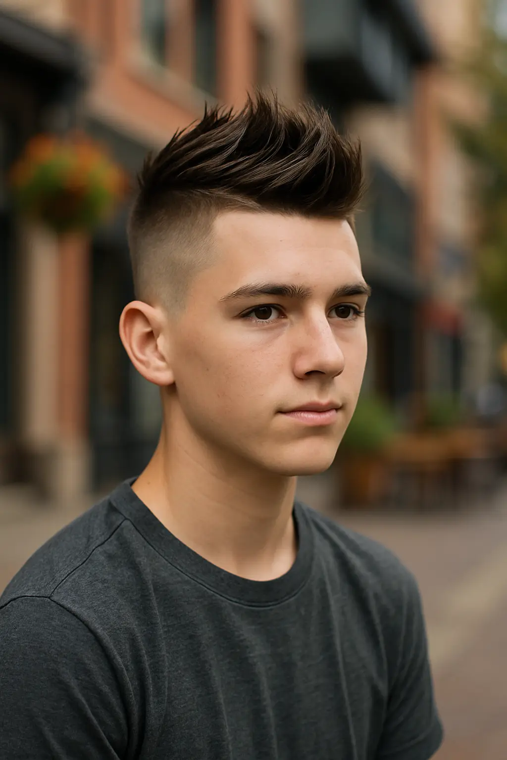 Teen Boy Faux Hawk Taper Fade Hair