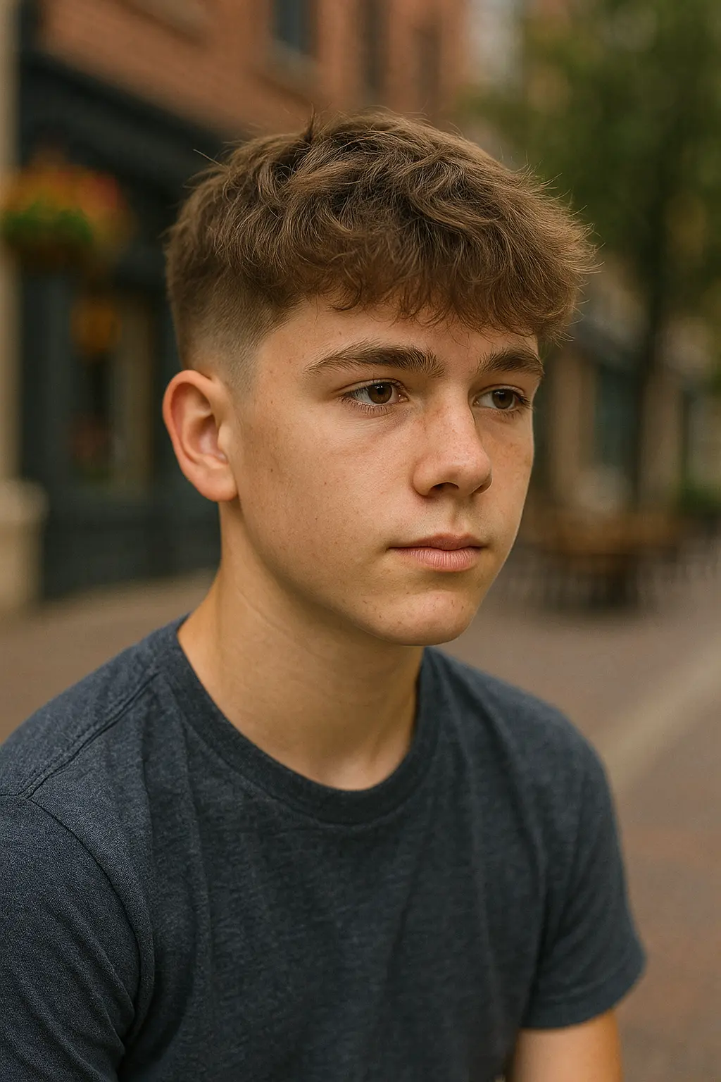 Fluffy Fringe with Low Taper Fade