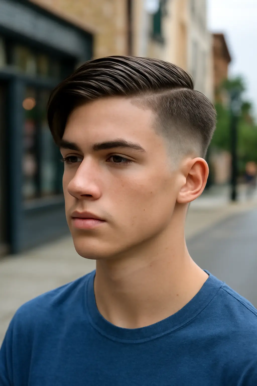 Long Comb Over with Mid Fade