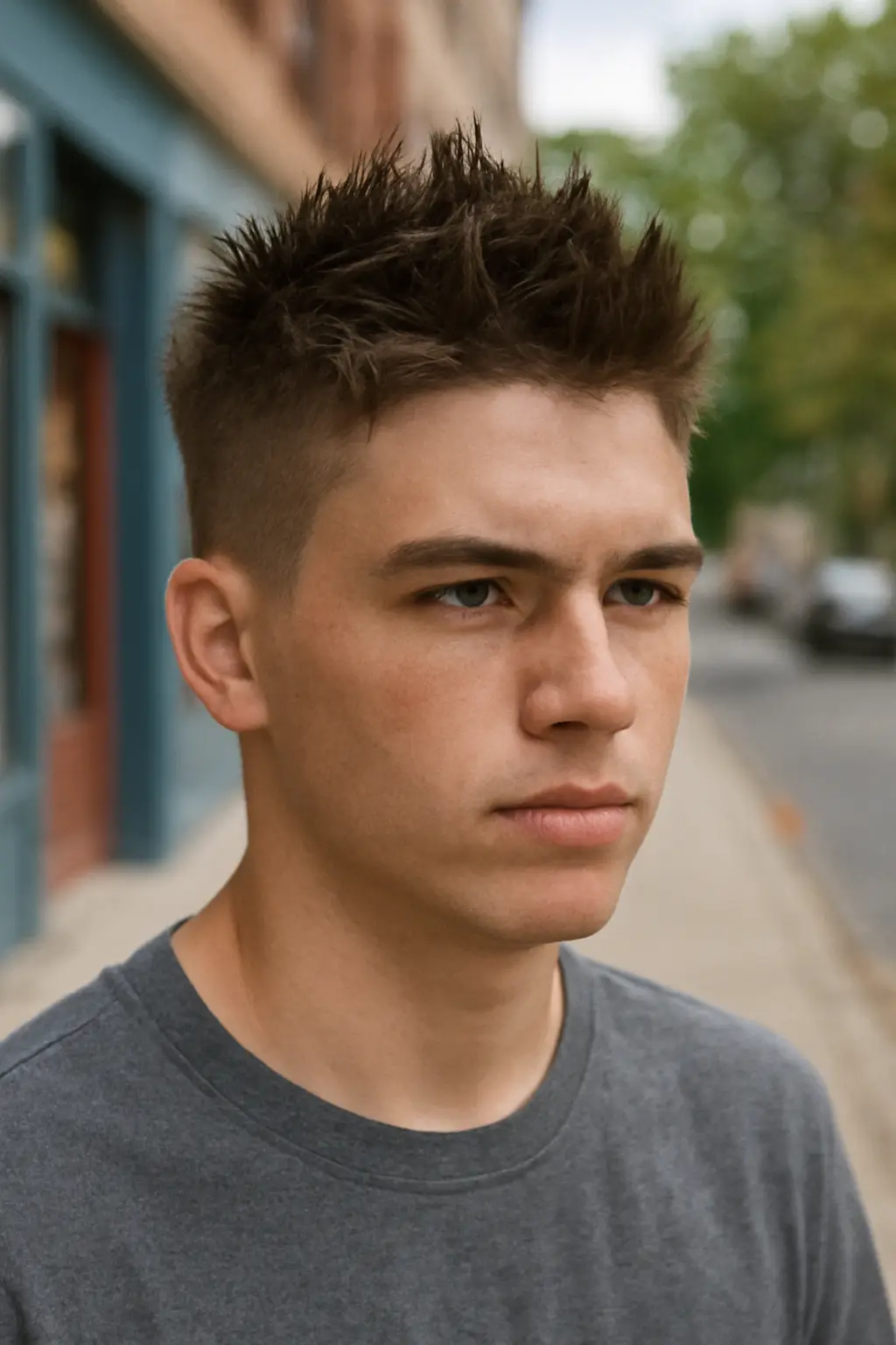 Teen Boy Spiky Fade Haircut