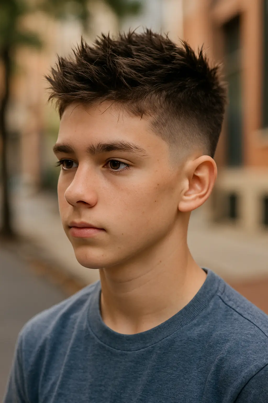 Textured Spiky Hair with Classy Low Taper Fade