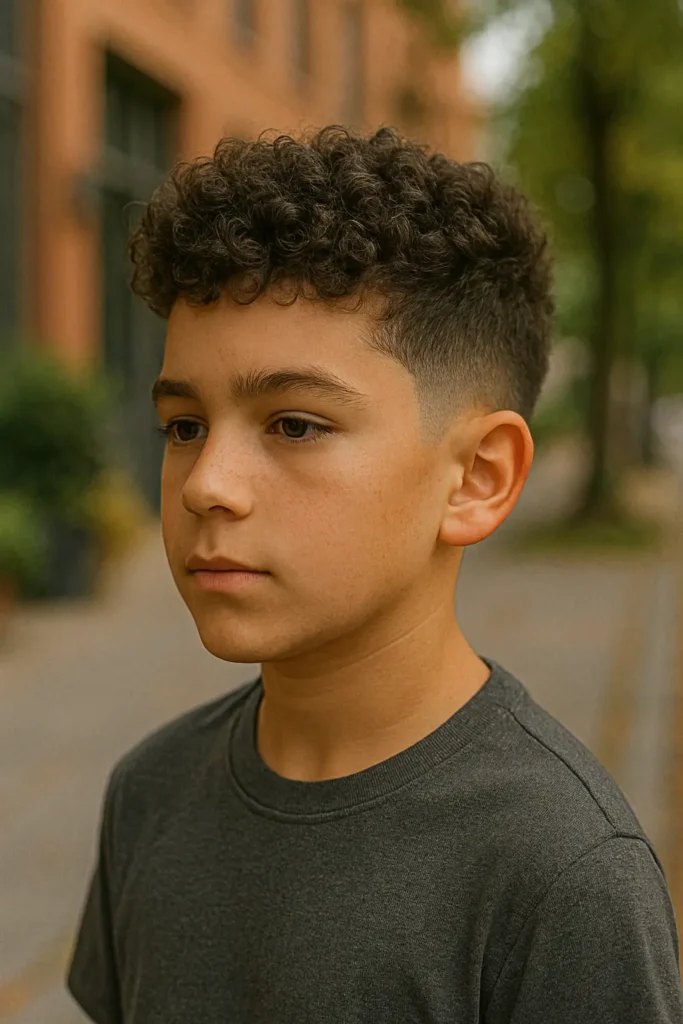 Thick Curls with Low Fade