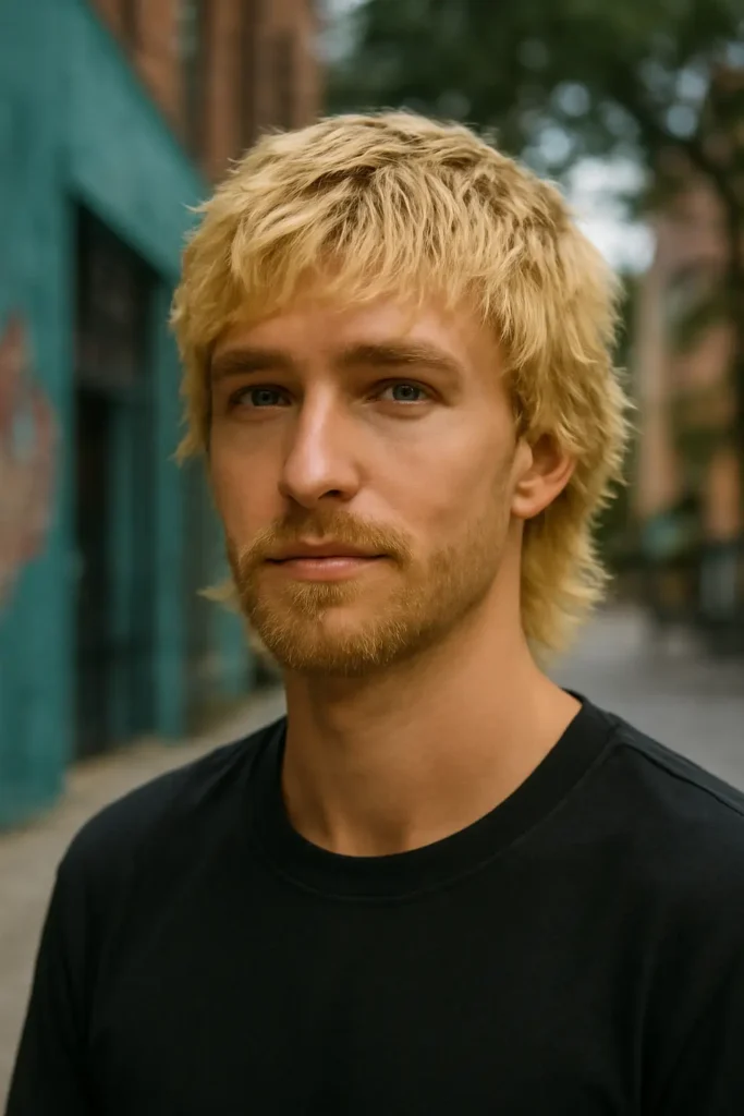 Blonde wolf cut men