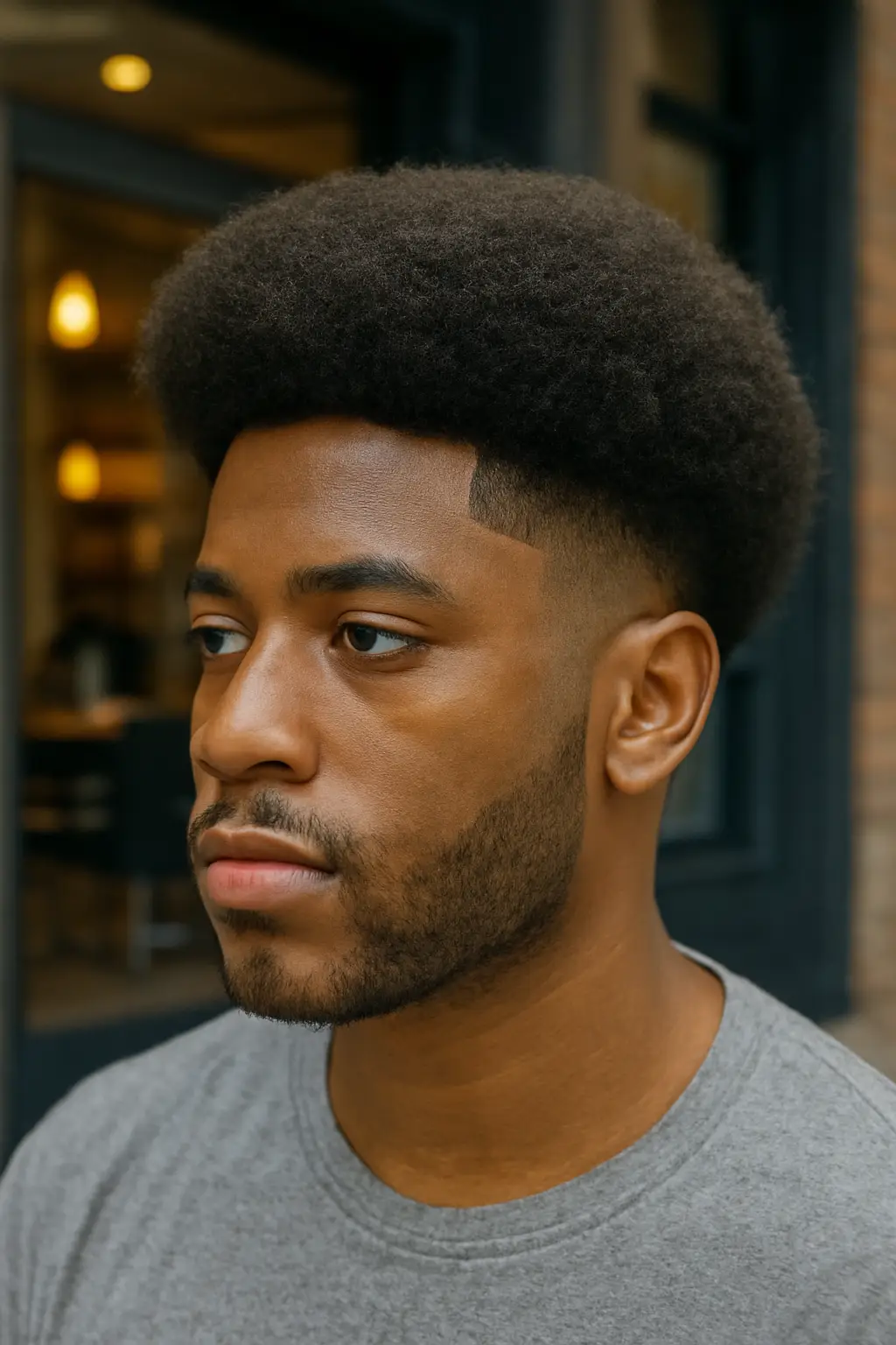 Blowout afro taper fade
