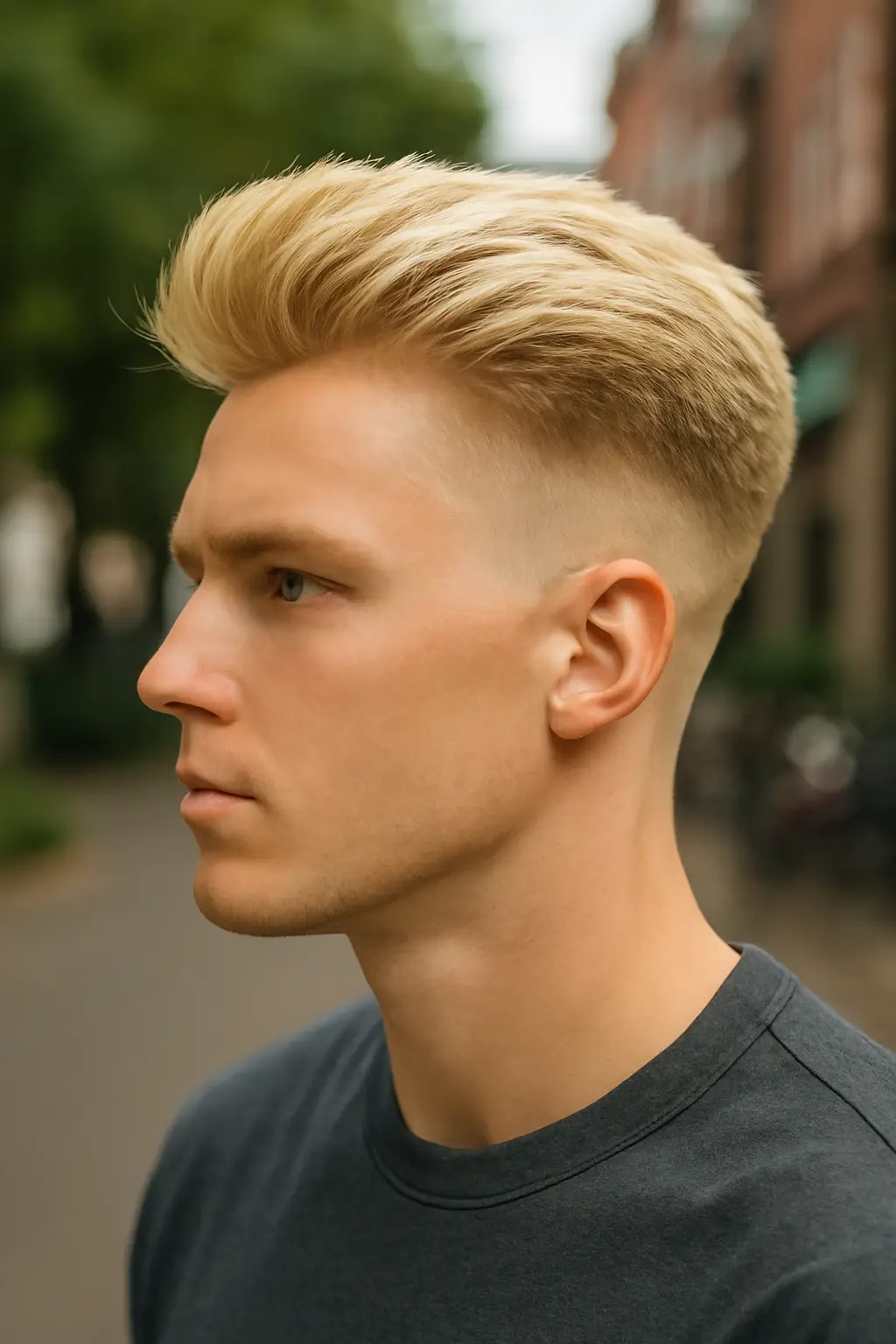 blowout taper blonde hair