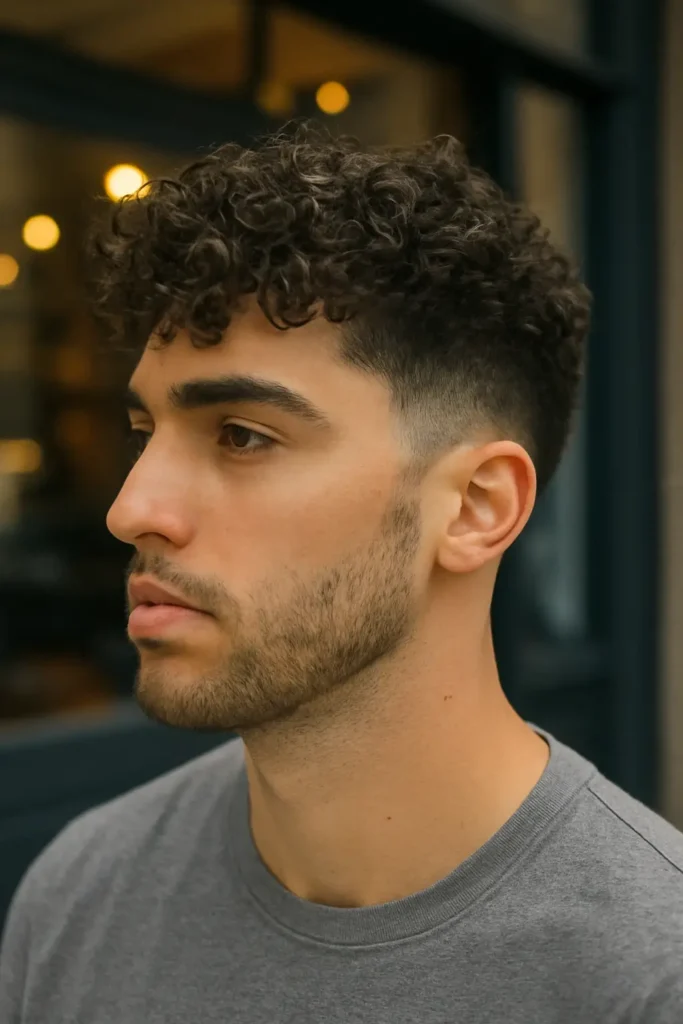 Blowout taper fade curly hair