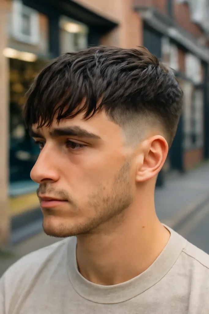blowout taper with textured fringe haircut