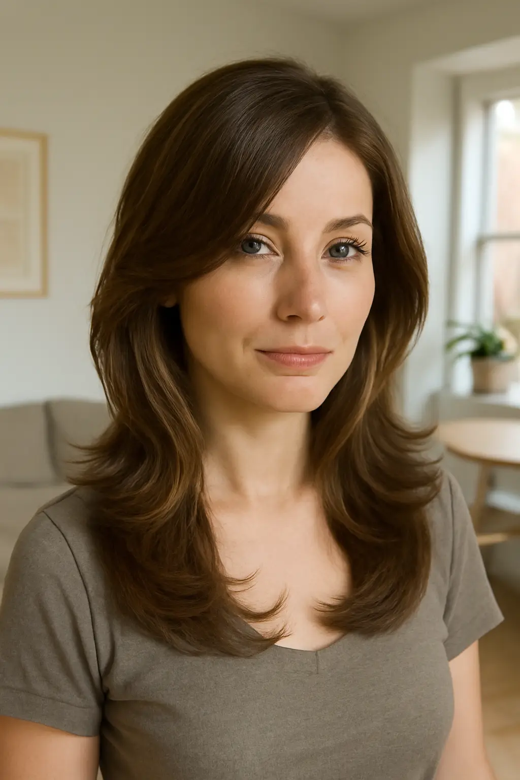 Butterfly Haircut Side Part