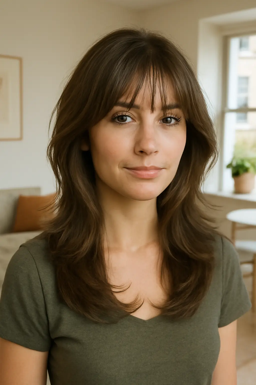 Butterfly Haircut with Wispy Bangs