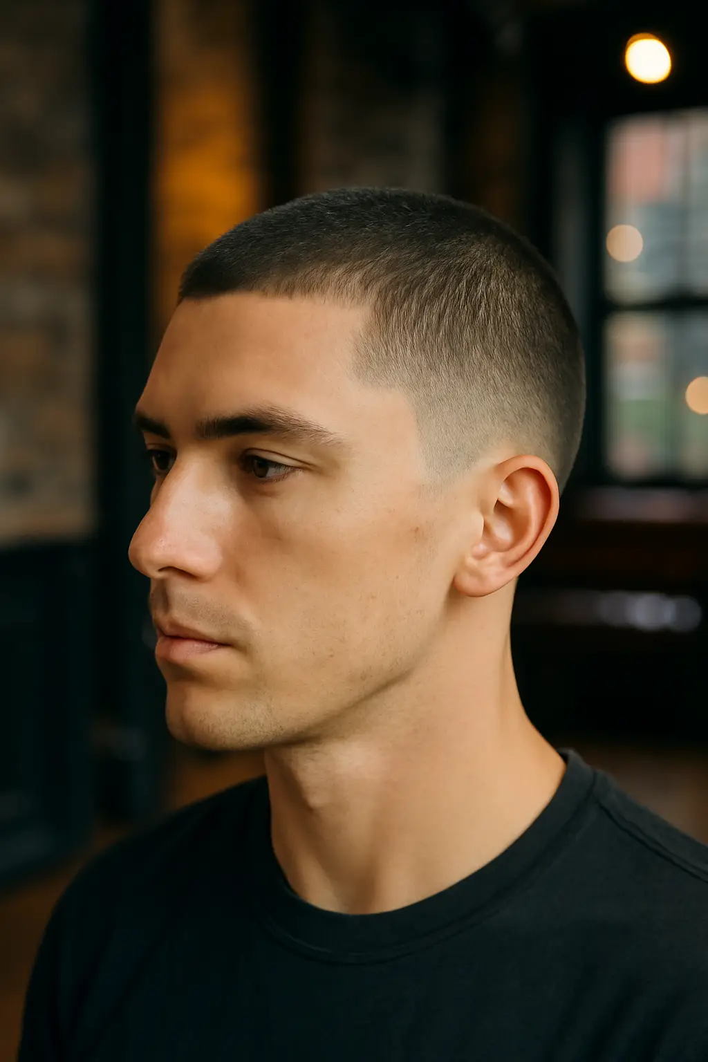 Buzz Cut With Taper Fade