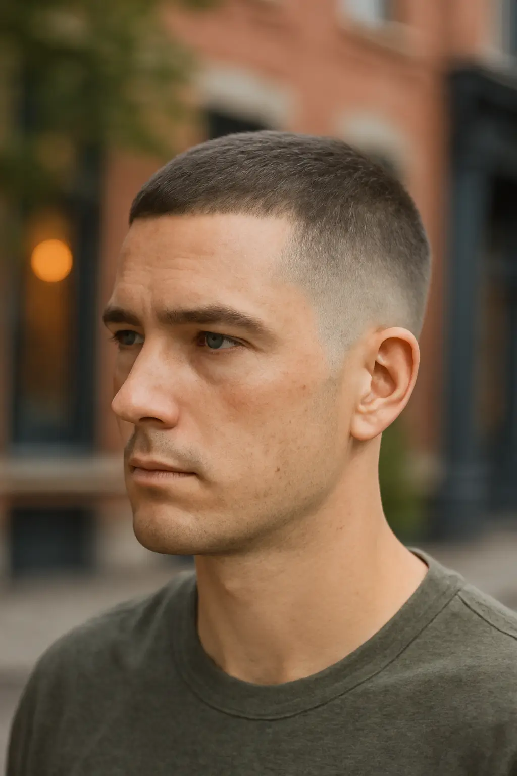 Crew Cut Low Fade Haircut Men