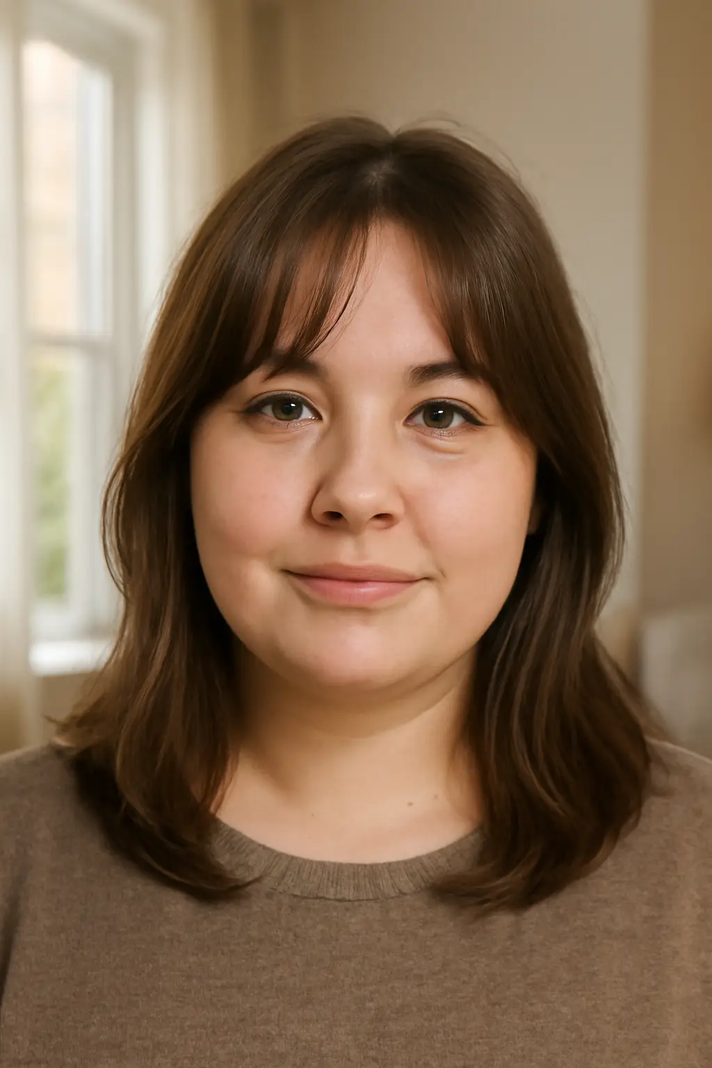 Curtain bangs round face