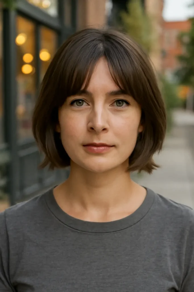 Curtain bangs short hair