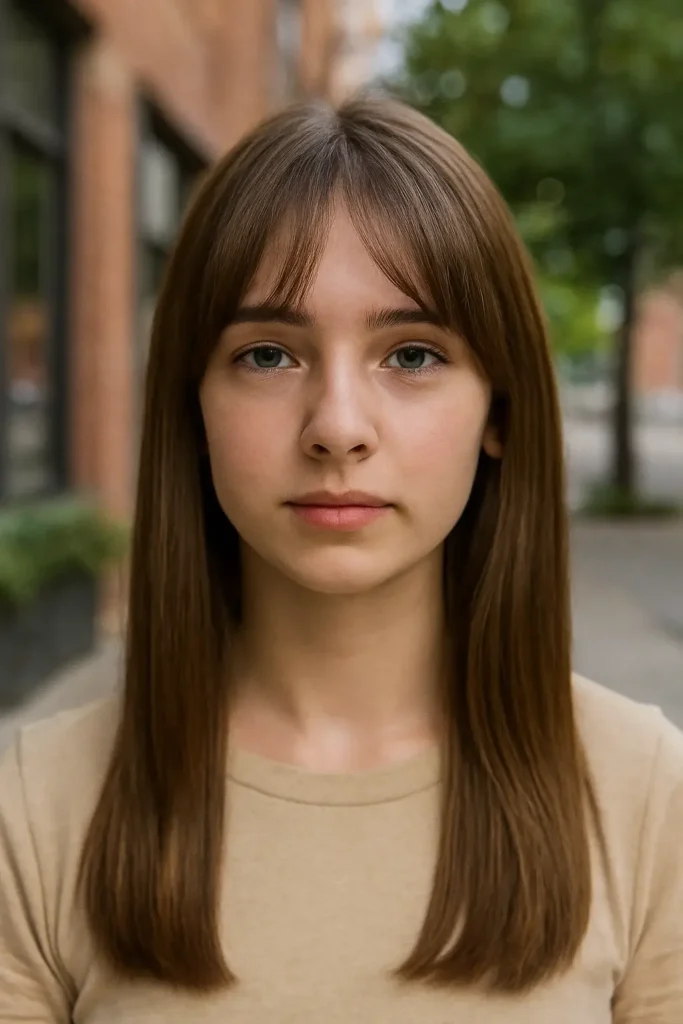 Curtain bangs straight hair