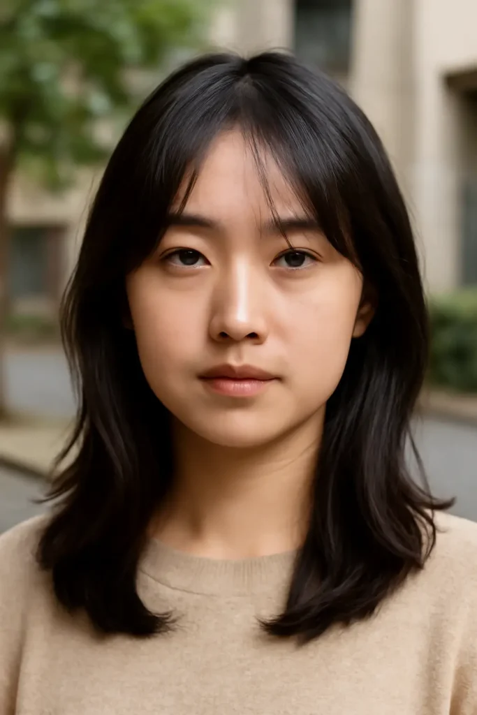 Curtain bangs Asian
