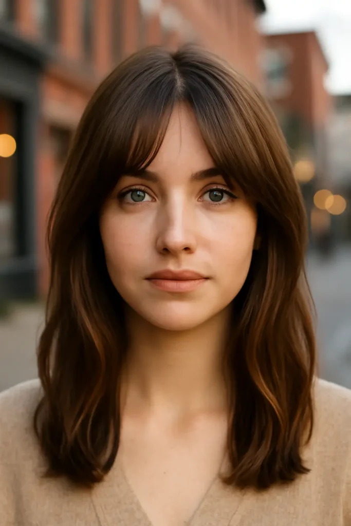 Fringe curtain bangs haircut