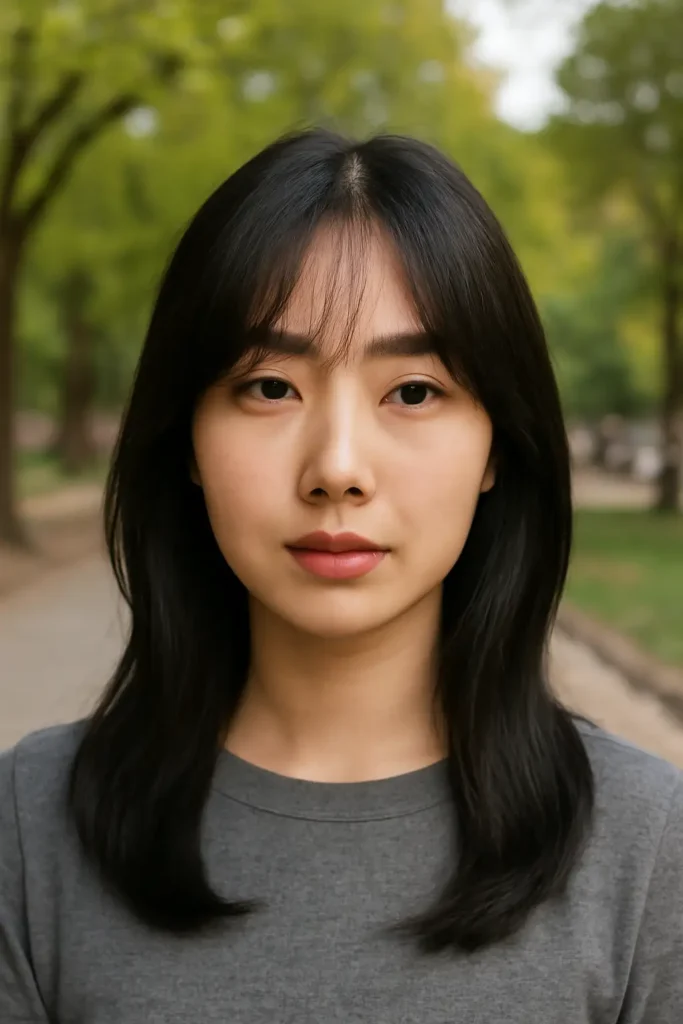 Korean curtain bangs