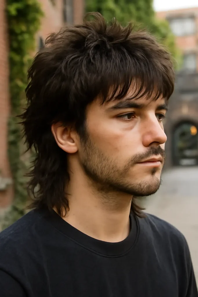 Layered wolf cut men