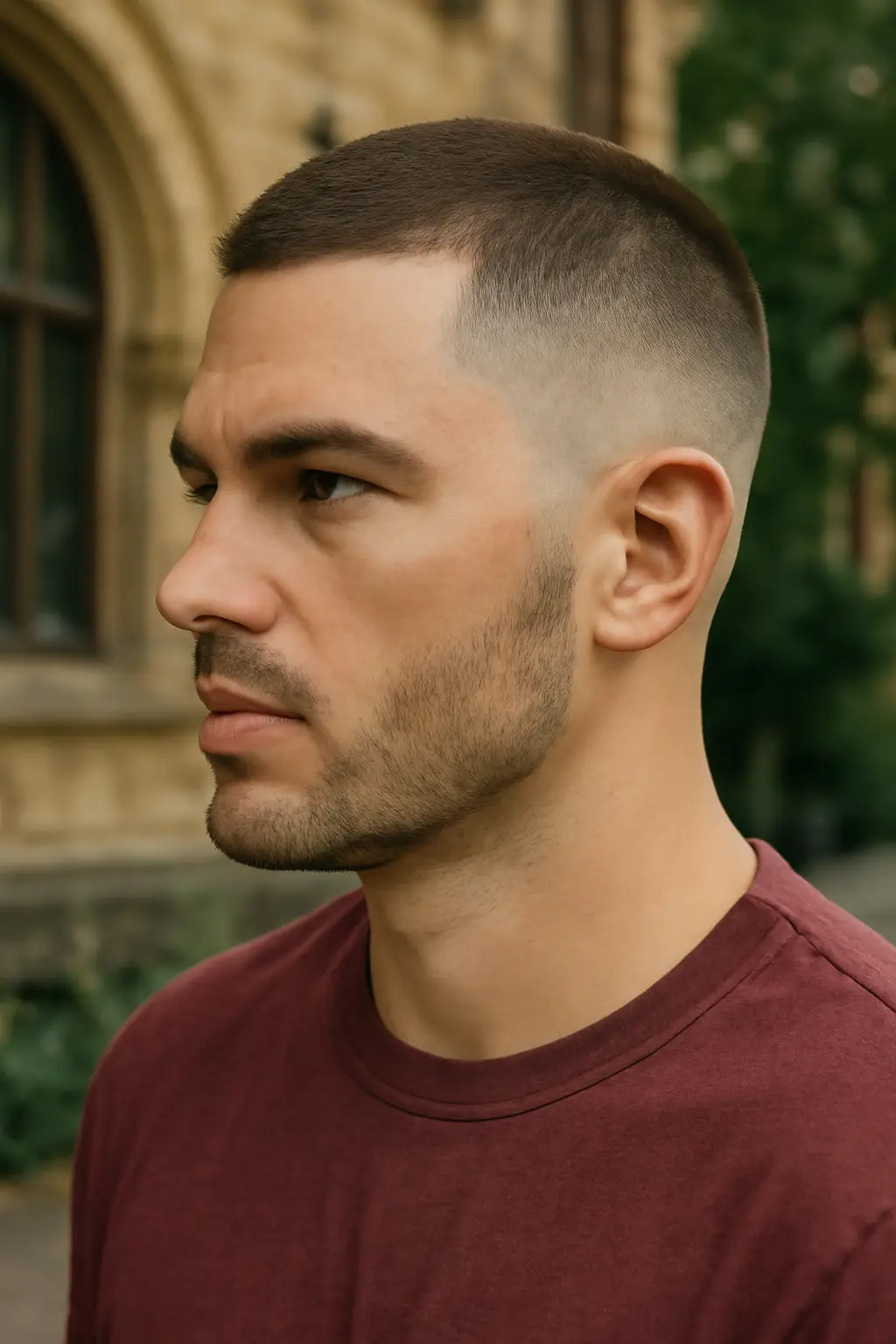 long buzz cut fade haircut