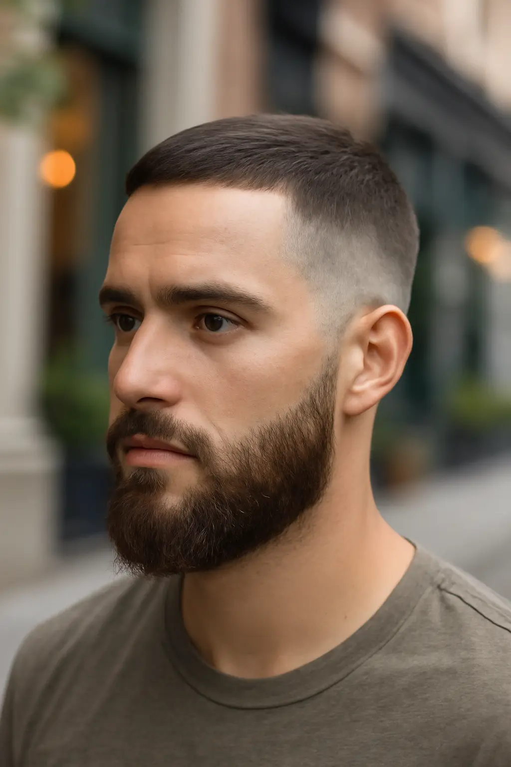 Low Fade Haircut with Beard