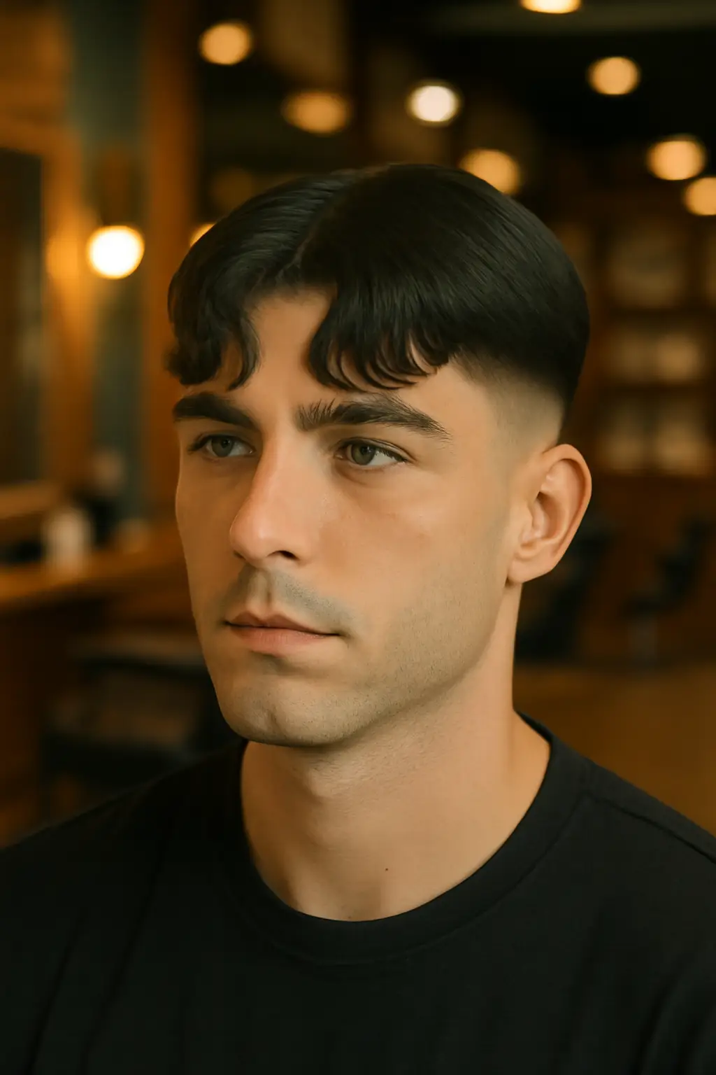 Low Taper Fade Middle Part