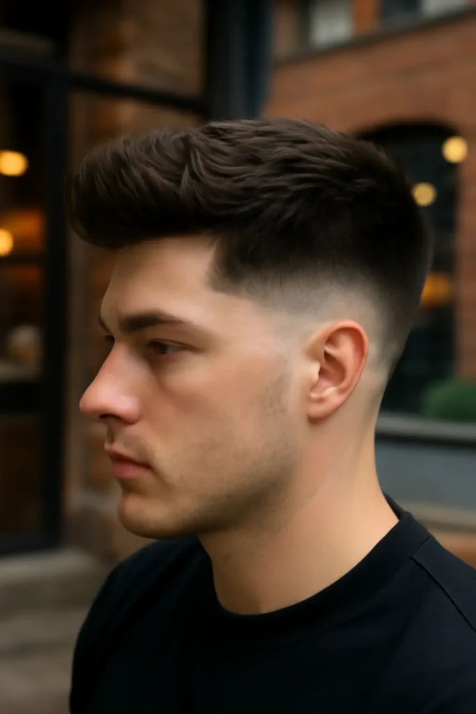 Mid blowout taper fade