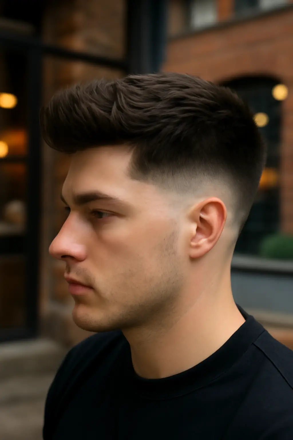 Mid blowout taper fade