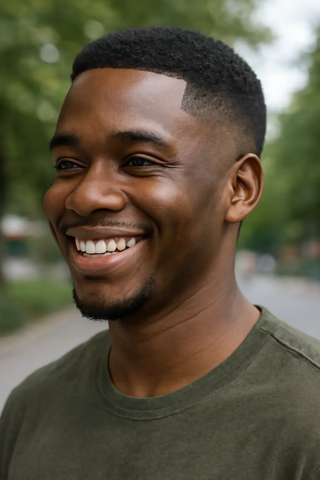 mid taper fade black men