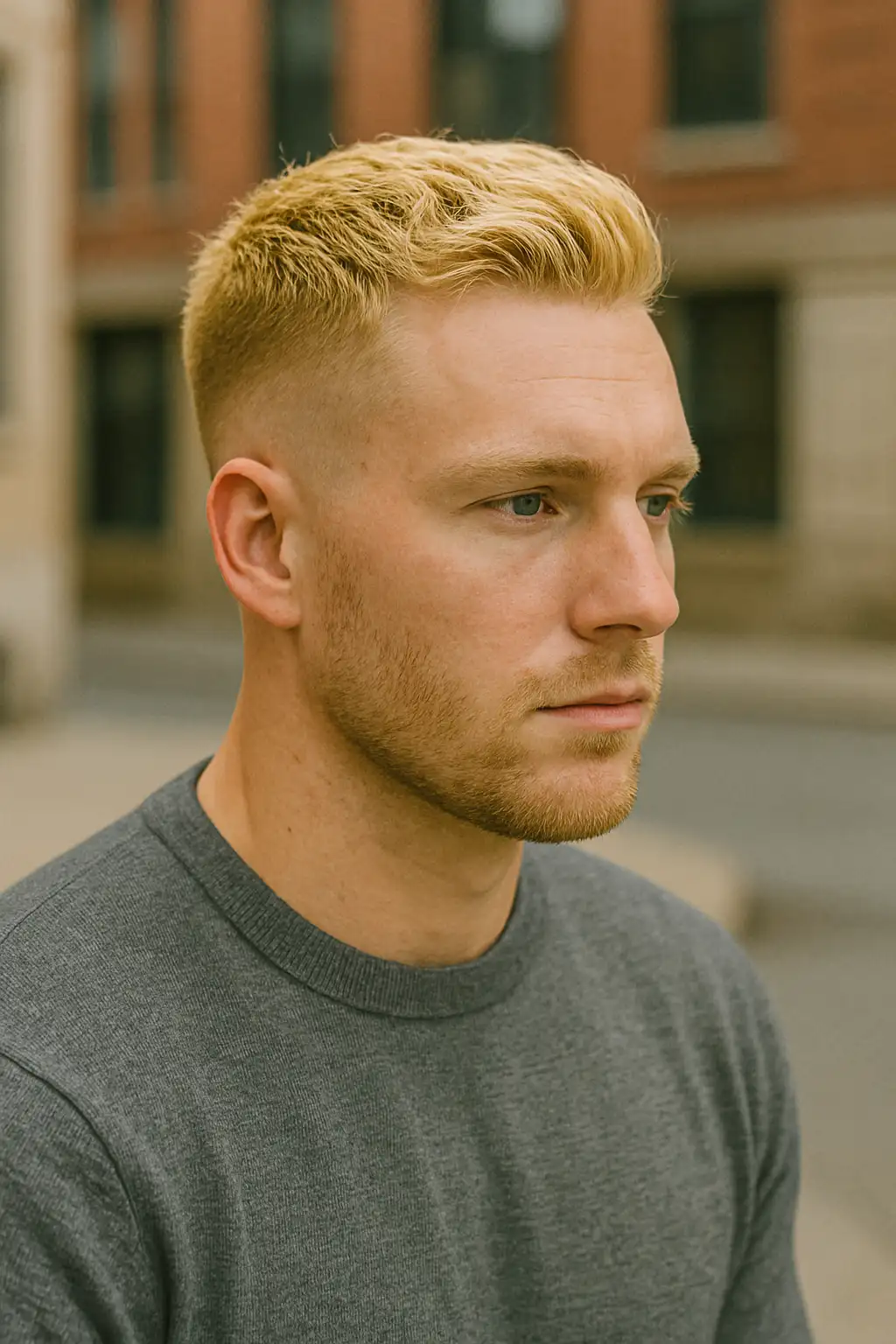 Mid Taper Fade Blonde Hair