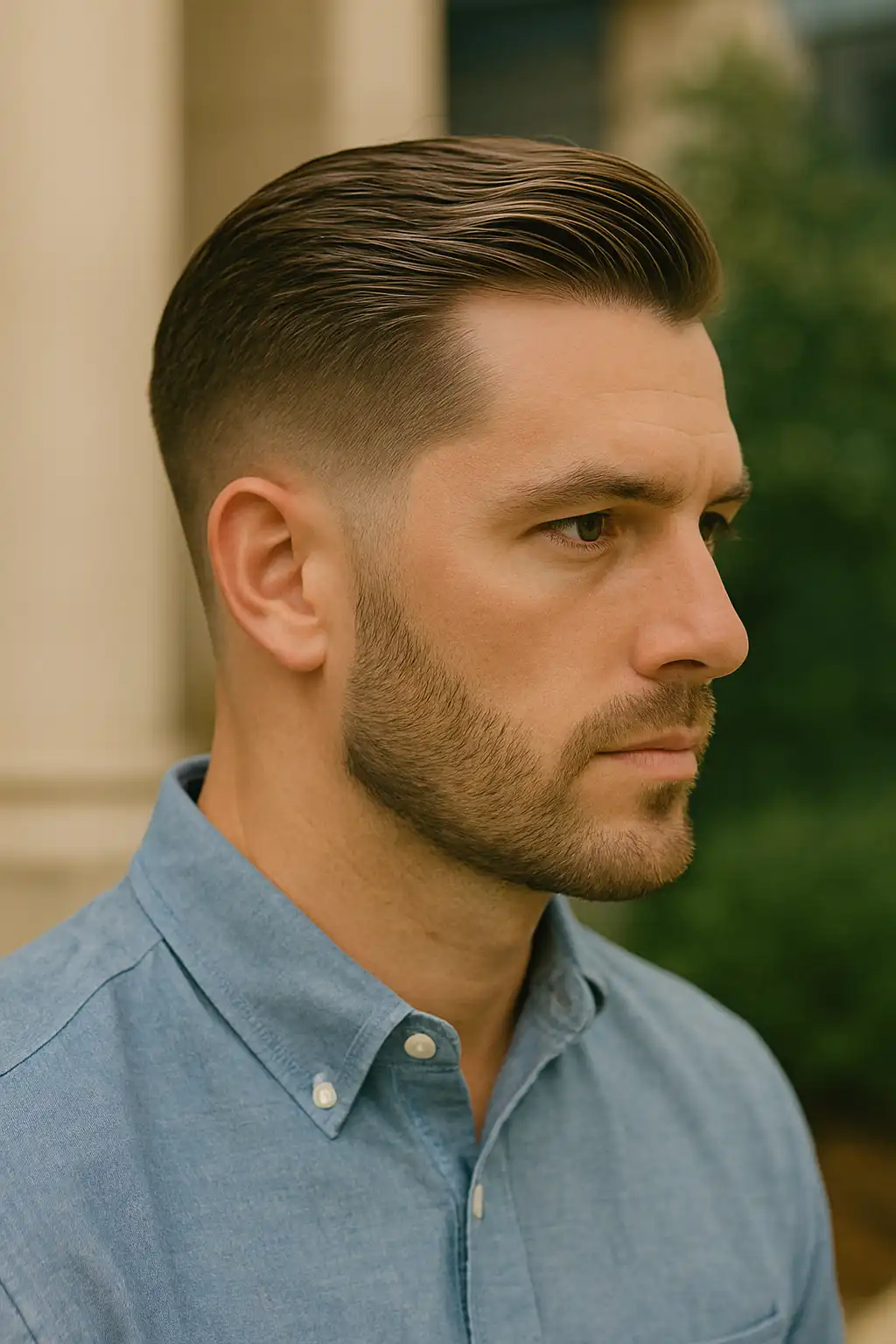 Mid Taper Fade Comb Over