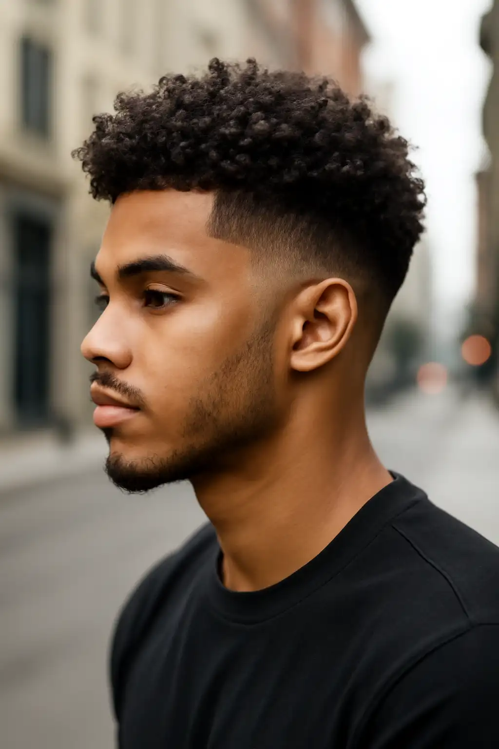 Mid Taper Fade Curly Hair