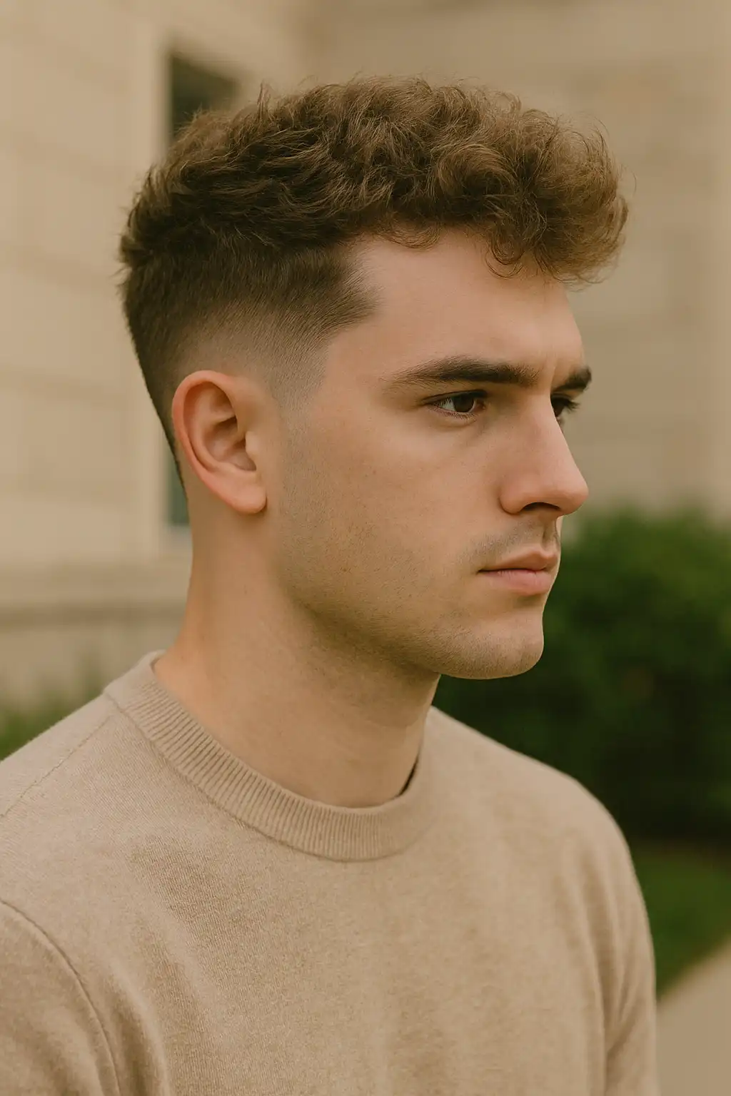 Mid Taper Fade Fluffy Hair