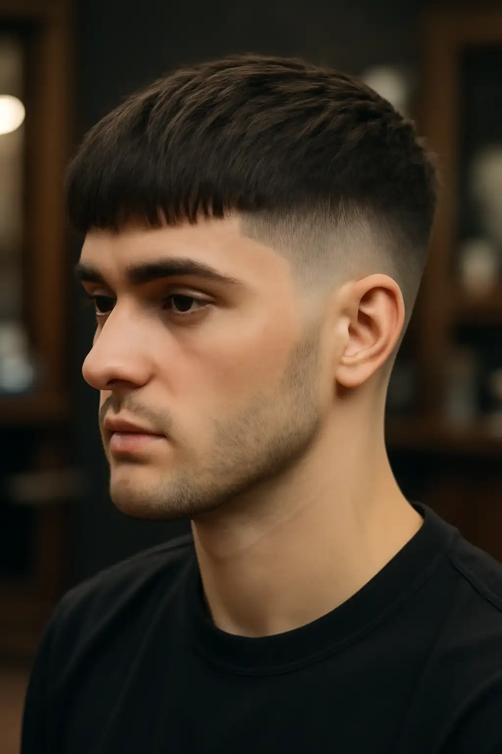 Mid Taper Fade Fringe
