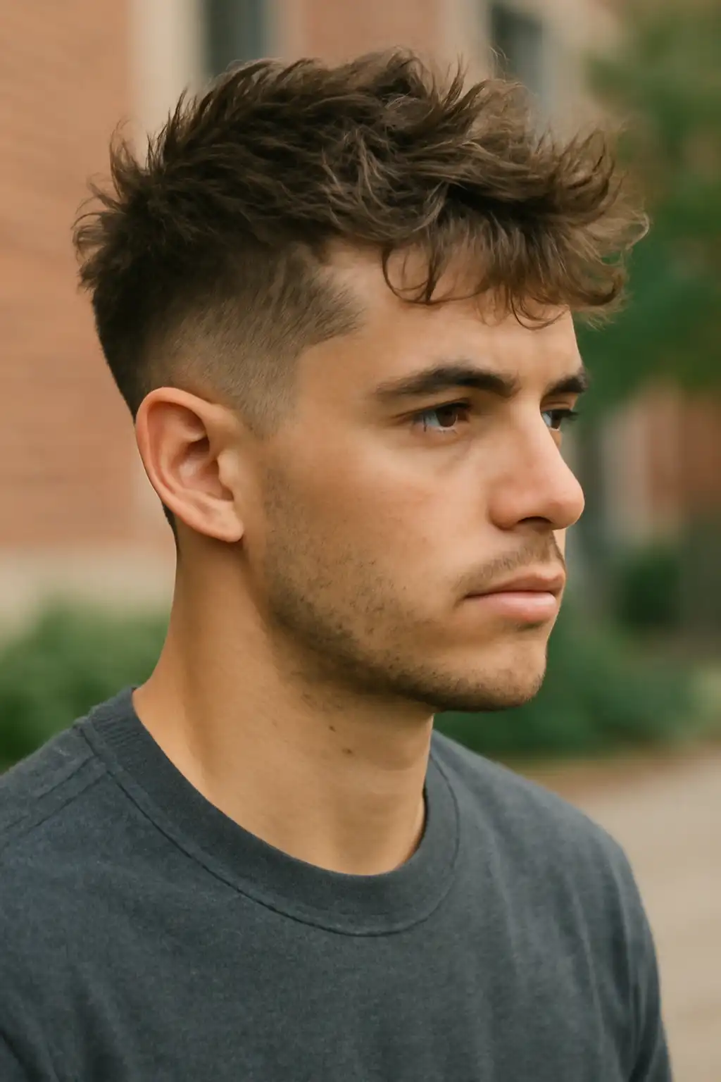 Mid Taper Fade Messy Top