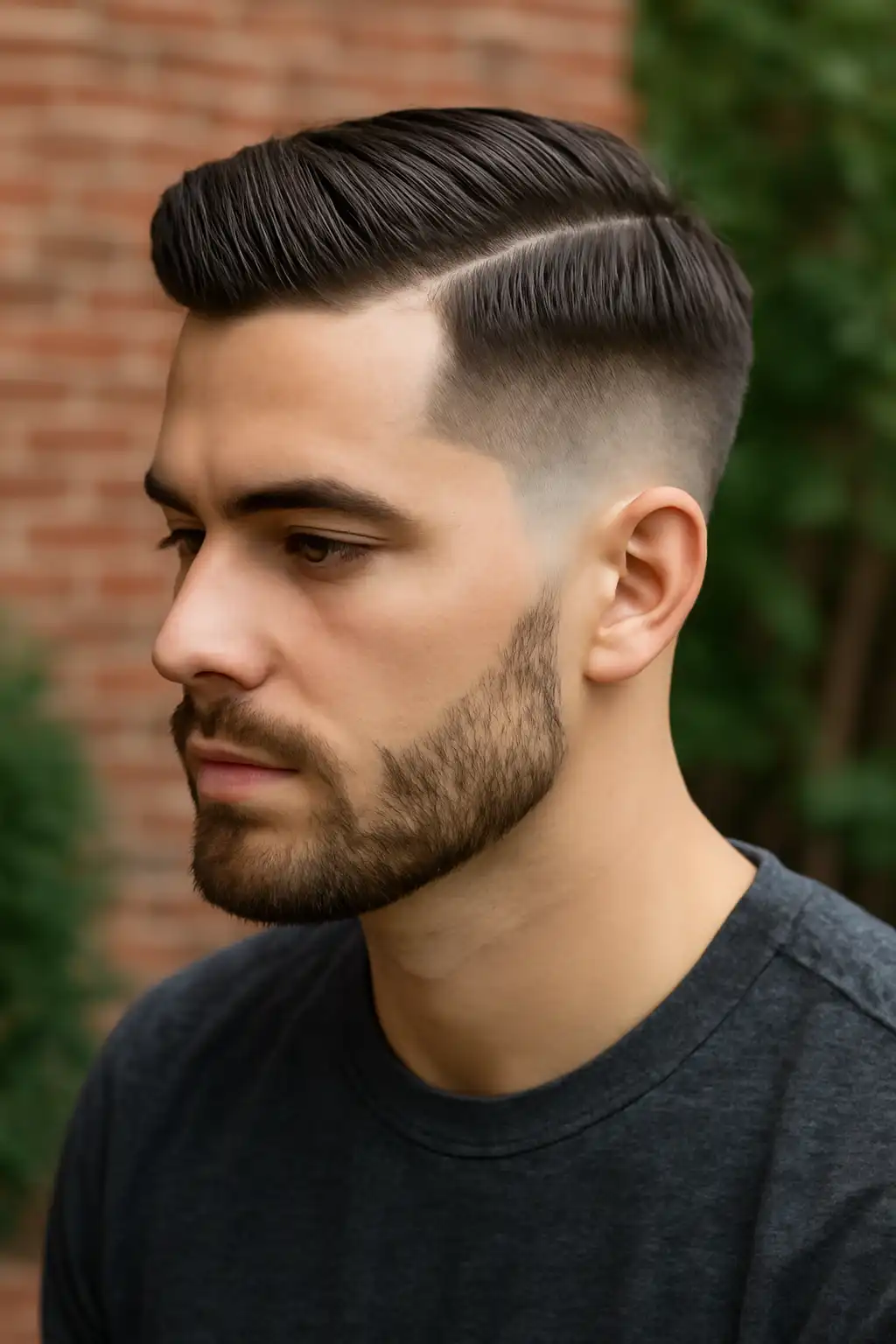 Mid Taper Fade Side Part
