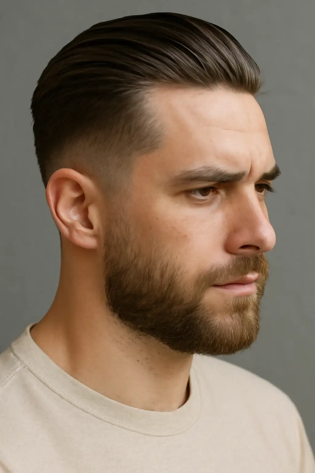 Mid Taper Fade Slick Back