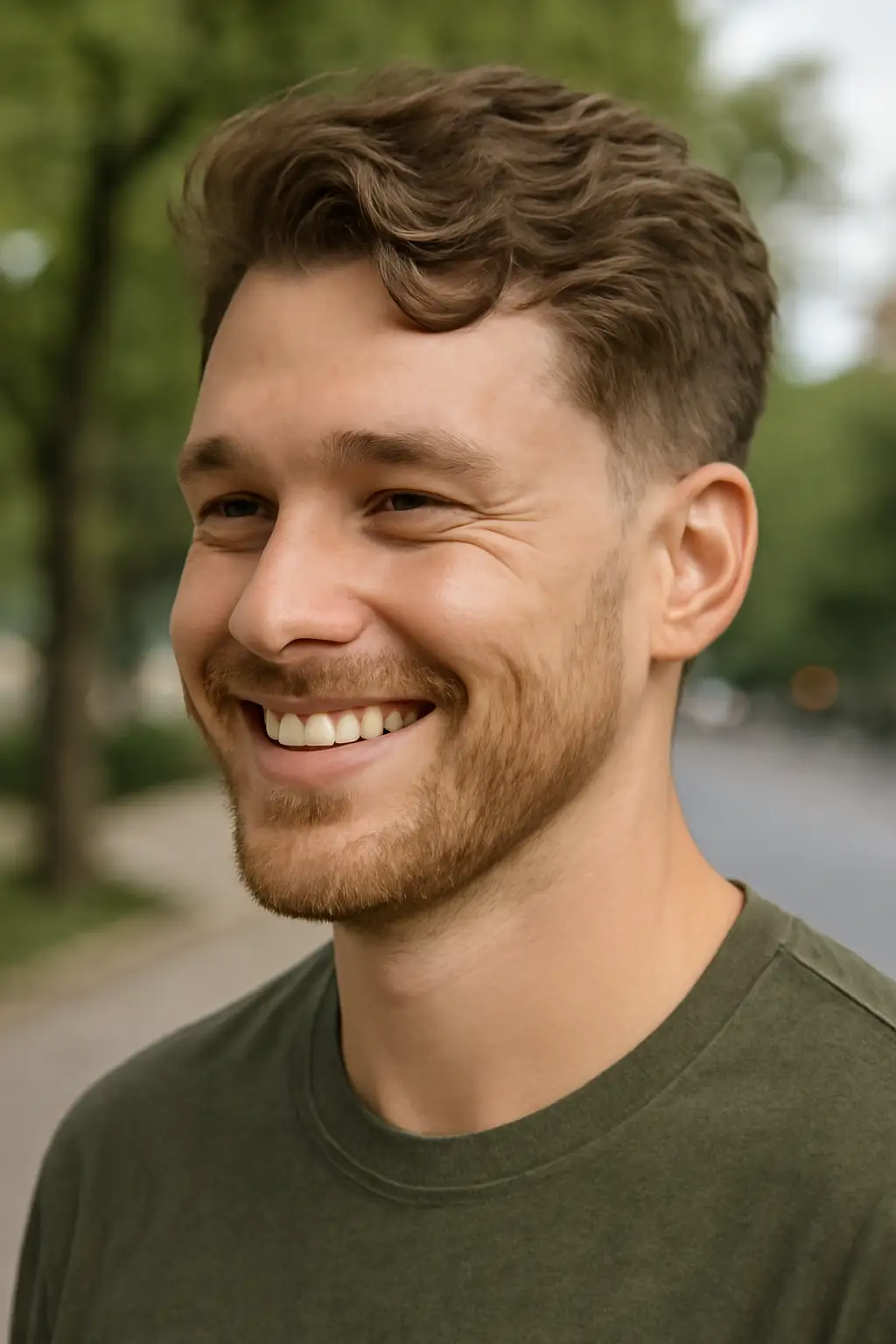 Mid Taper Fade Wavy Hair