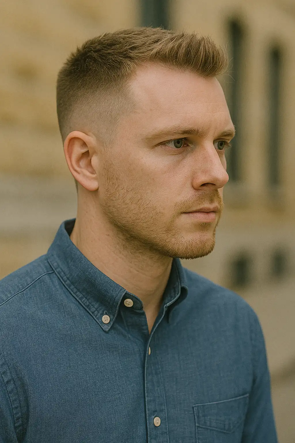 Mid Taper Fade White Guy