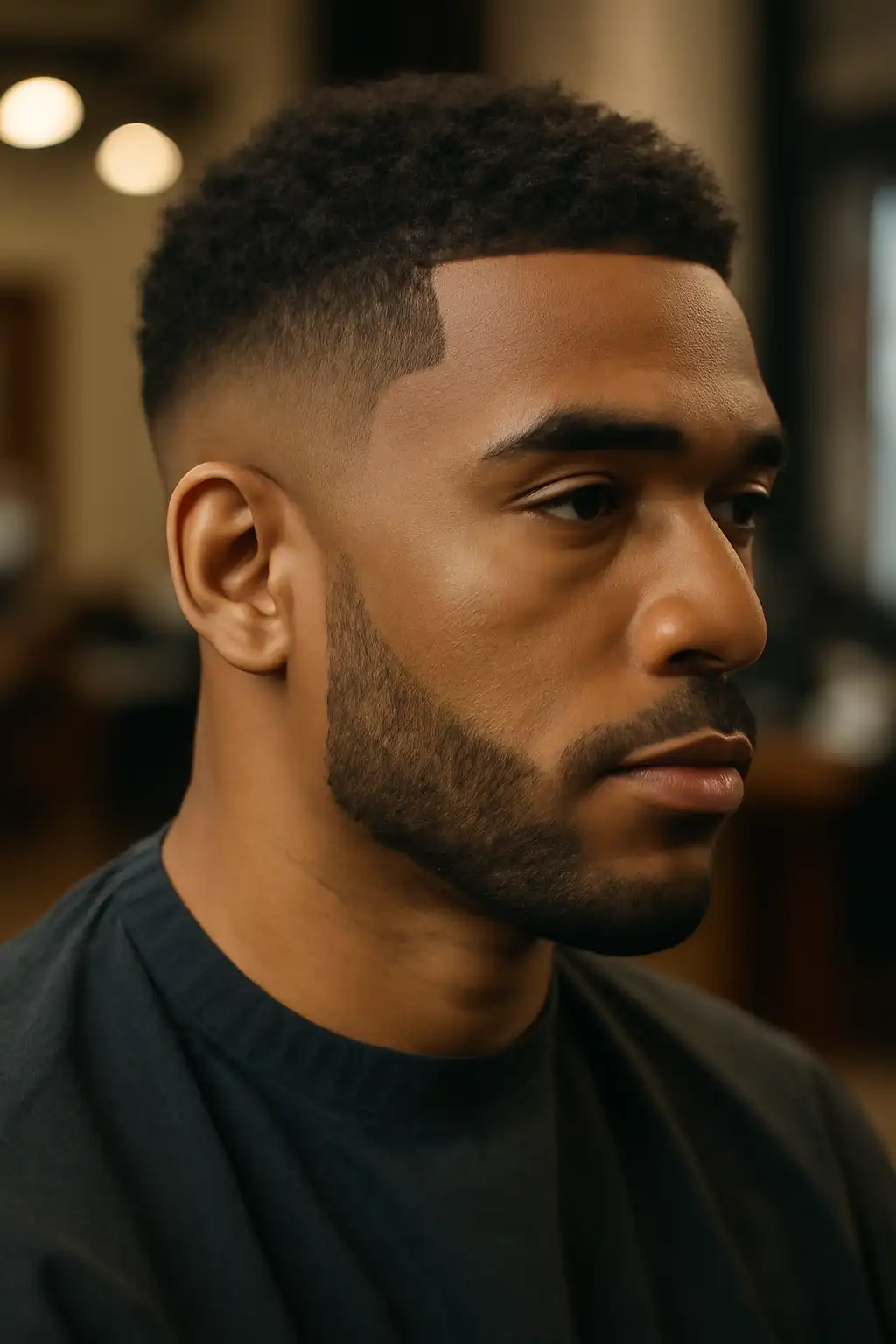 Mid Taper Fade with Line Up